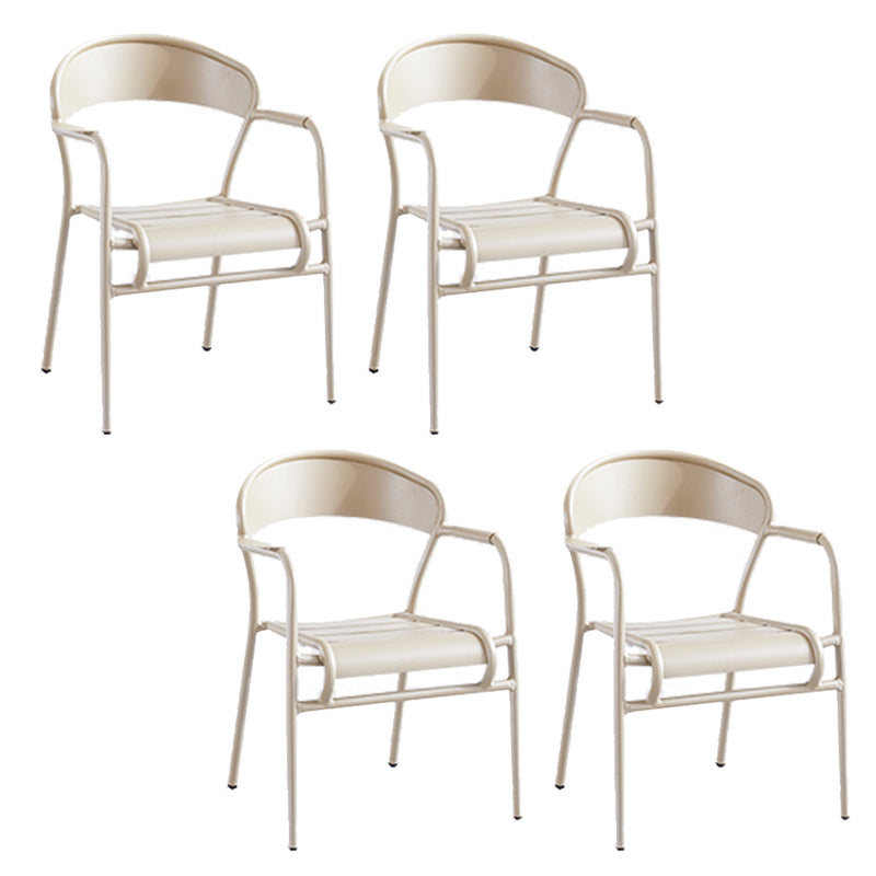Metal Dining Side Chair Modern Patio Dining Armchair Set of 1/2/4/6/8