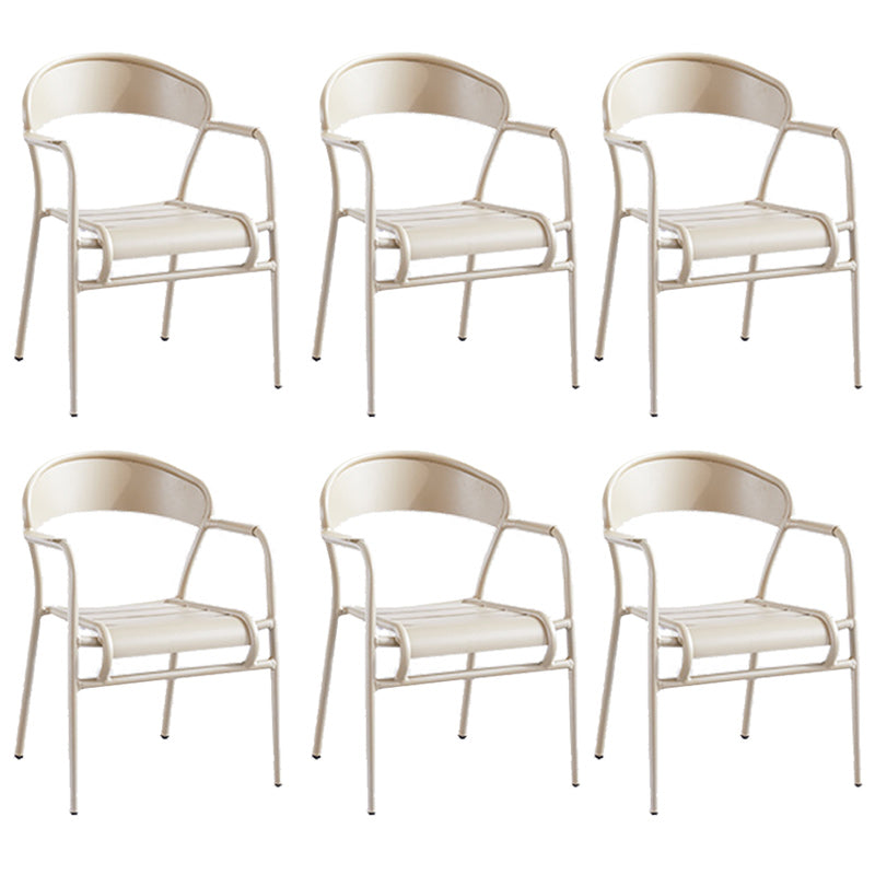 Metal Dining Side Chair Modern Patio Dining Armchair Set of 1/2/4/6/8