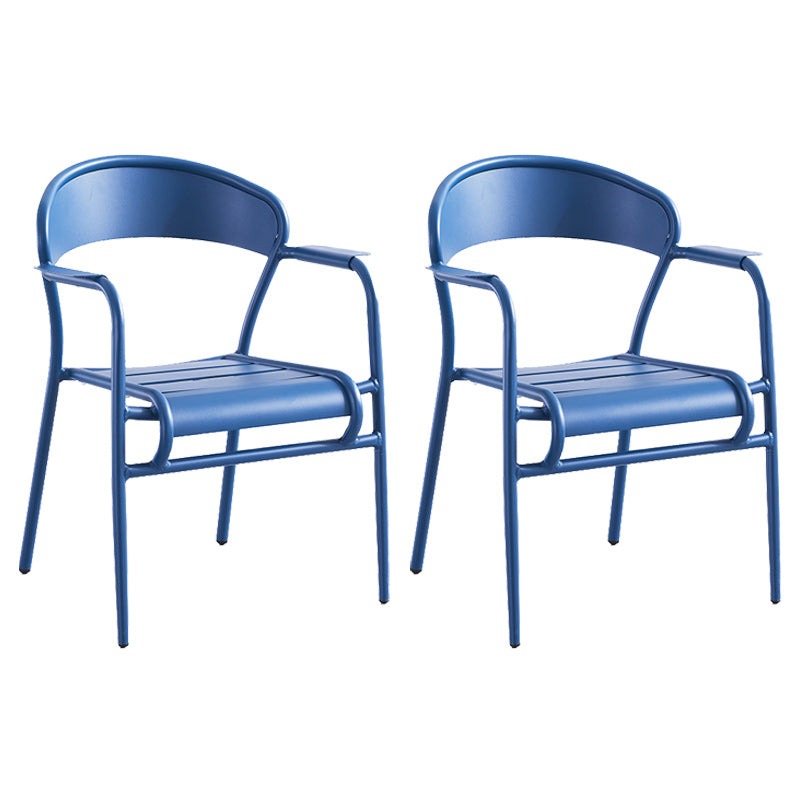Metal Dining Side Chair Modern Patio Dining Armchair Set of 1/2/4/6/8