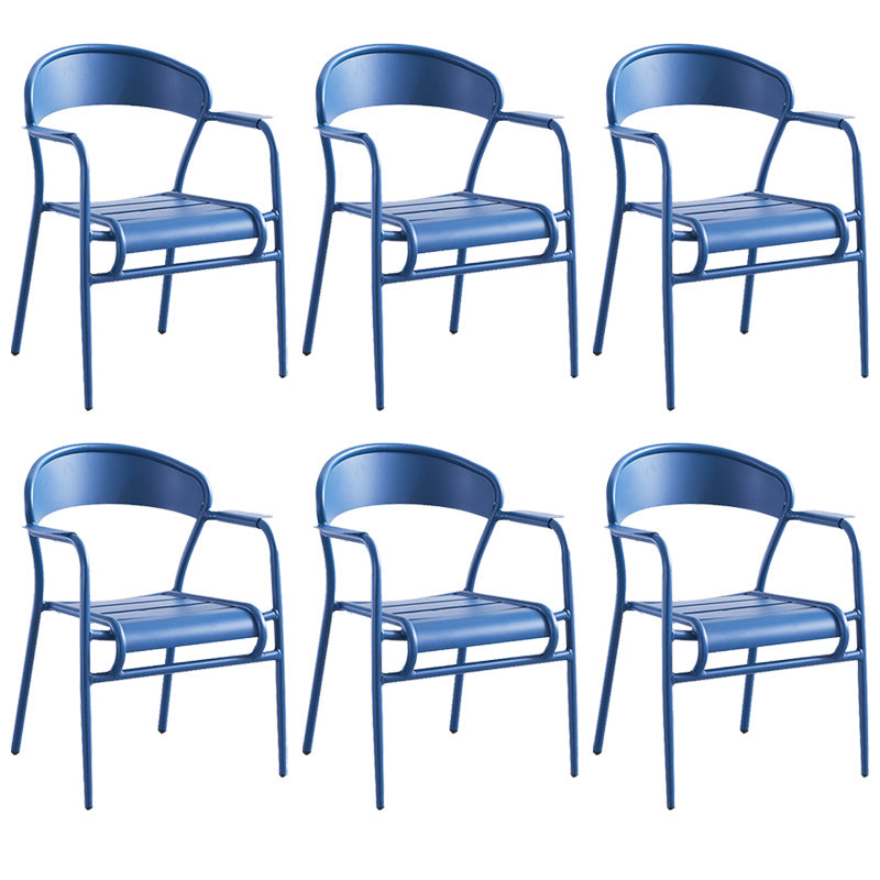 Metal Dining Side Chair Modern Patio Dining Armchair Set of 1/2/4/6/8
