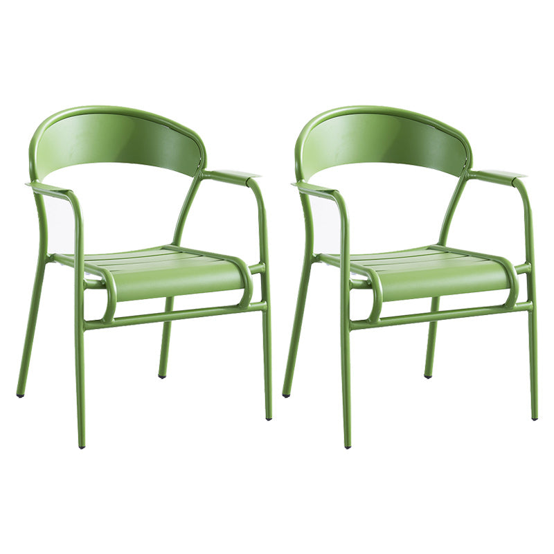 Metal Dining Side Chair Modern Patio Dining Armchair Set of 1/2/4/6/8