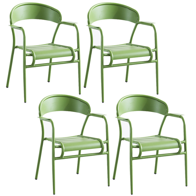 Metal Dining Side Chair Modern Patio Dining Armchair Set of 1/2/4/6/8