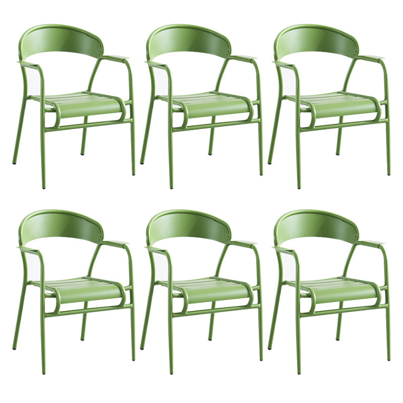 Metal Dining Side Chair Modern Patio Dining Armchair Set of 1/2/4/6/8