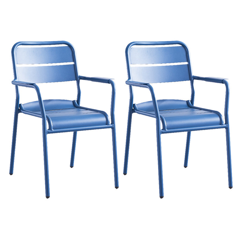 Metal Dining Side Chair Modern Patio Dining Armchair Set of 1/2/4/6/8