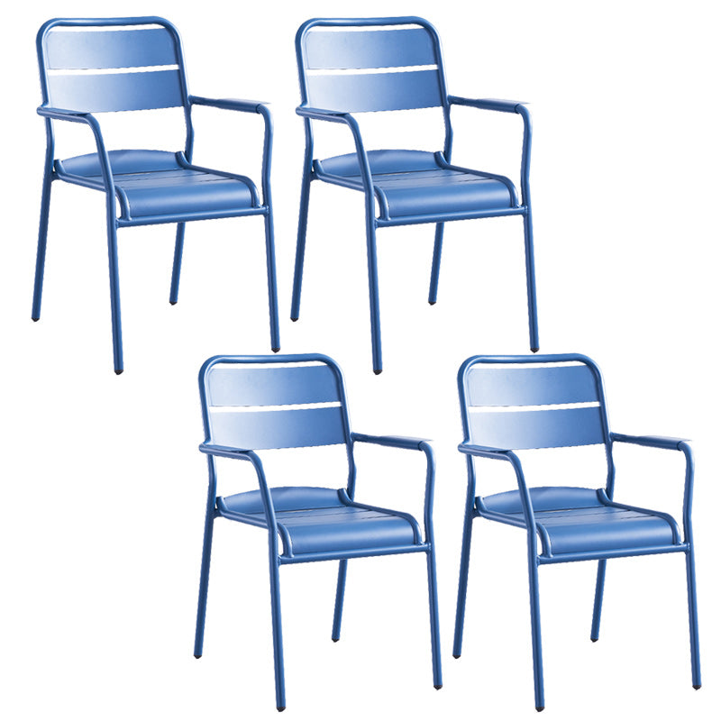Metal Dining Side Chair Modern Patio Dining Armchair Set of 1/2/4/6/8
