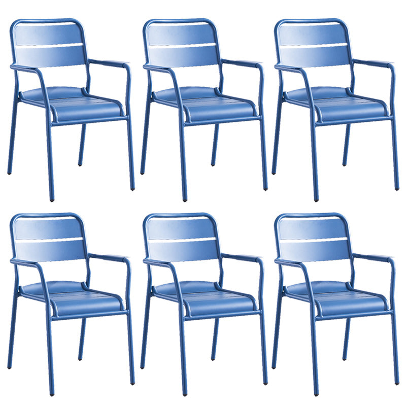 Metal Dining Side Chair Modern Patio Dining Armchair Set of 1/2/4/6/8