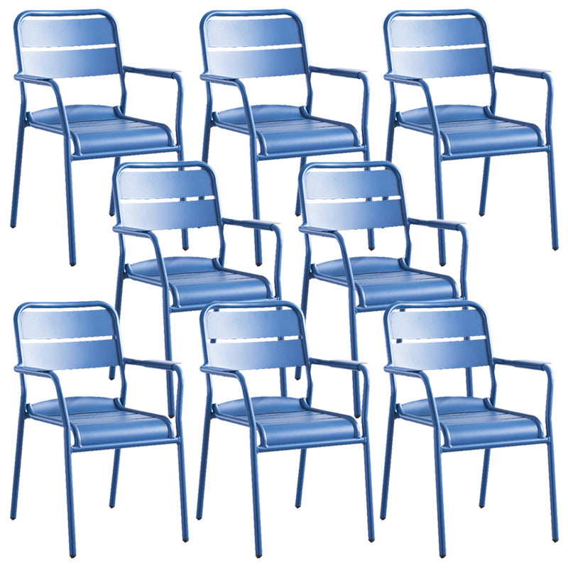 Metal Dining Side Chair Modern Patio Dining Armchair Set of 1/2/4/6/8