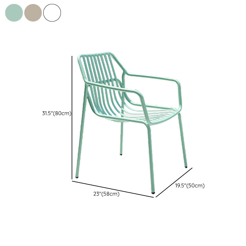 Metal Dining Side Chair Modern Patio Dining Armchair Set of 1/2/4/6/8