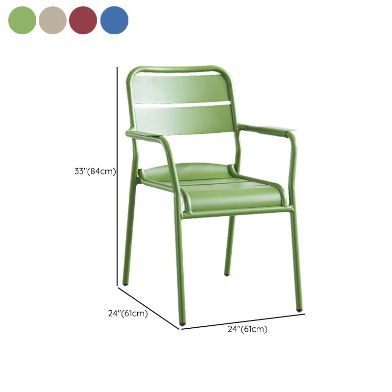 Metal Dining Side Chair Modern Patio Dining Armchair Set of 1/2/4/6/8