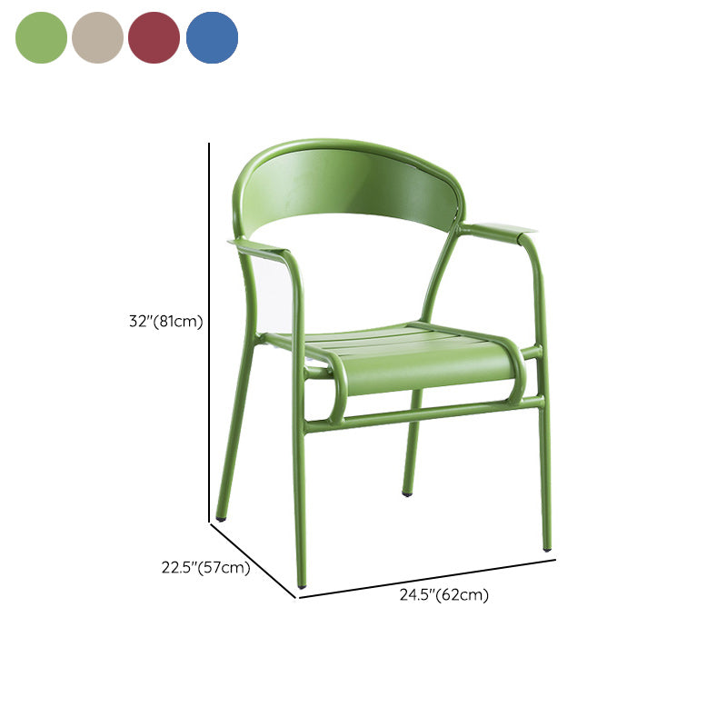 Metal Dining Side Chair Modern Patio Dining Armchair Set of 1/2/4/6/8