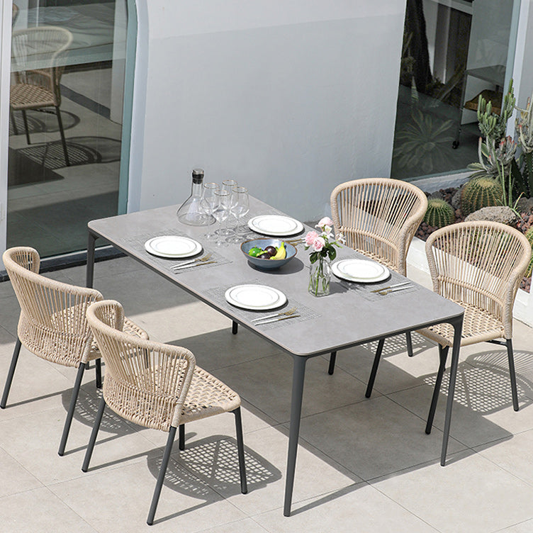 Modern Patio Dining Chair Set of 2/4/6/8 Metal Armless Dining Side Chair