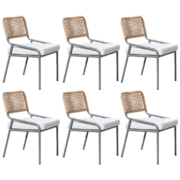 Modern Patio Dining Chair Set of 2/4/6/8 Metal Armless Dining Side Chair