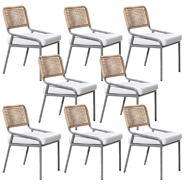 Modern Patio Dining Chair Set of 2/4/6/8 Metal Armless Dining Side Chair