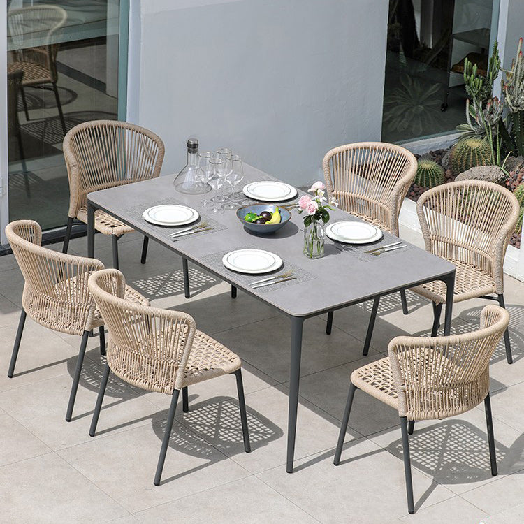 Modern Patio Dining Chair Set of 2/4/6/8 Metal Armless Dining Side Chair