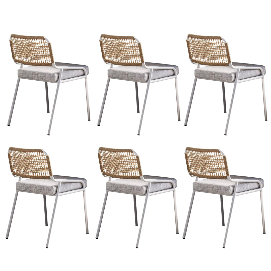 Modern Patio Dining Chair Set of 2/4/6/8 Metal Armless Dining Side Chair