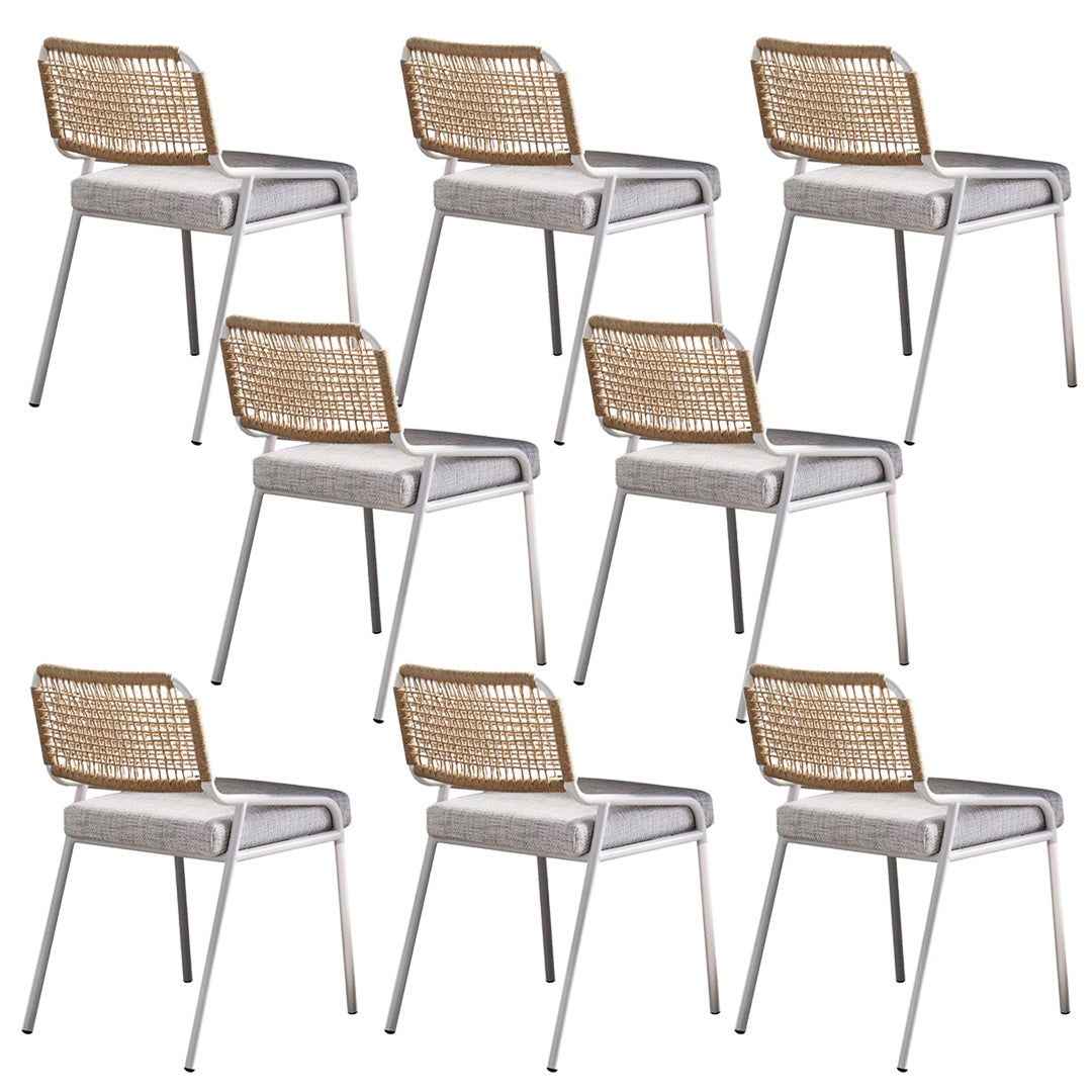 Modern Patio Dining Chair Set of 2/4/6/8 Metal Armless Dining Side Chair