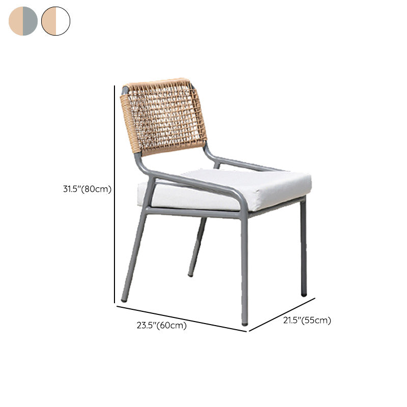 Modern Patio Dining Chair Set of 2/4/6/8 Metal Armless Dining Side Chair