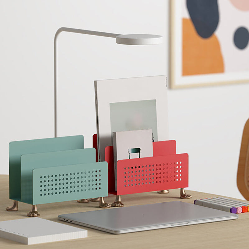 Metal Closed Back Bookshelf Contemporary Standard Bookcase with Shelves