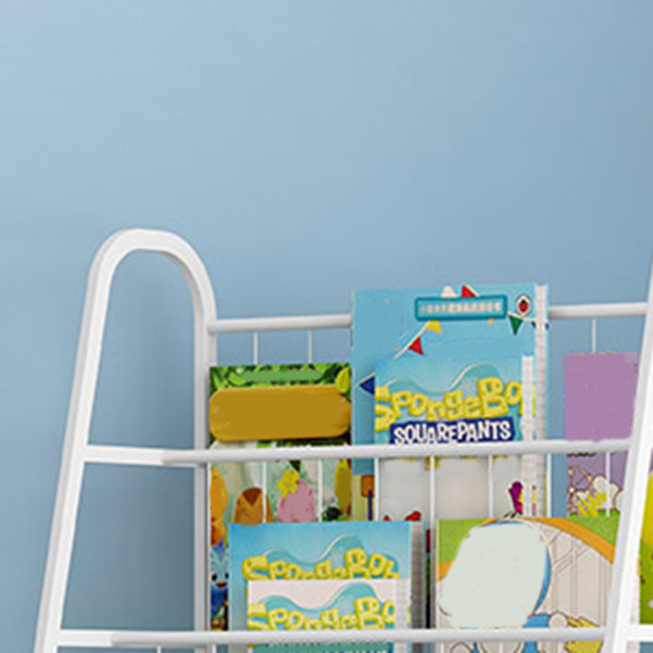 Scandinavian Ladder Bookcase Metal Open Back Bookshelf with Shelves