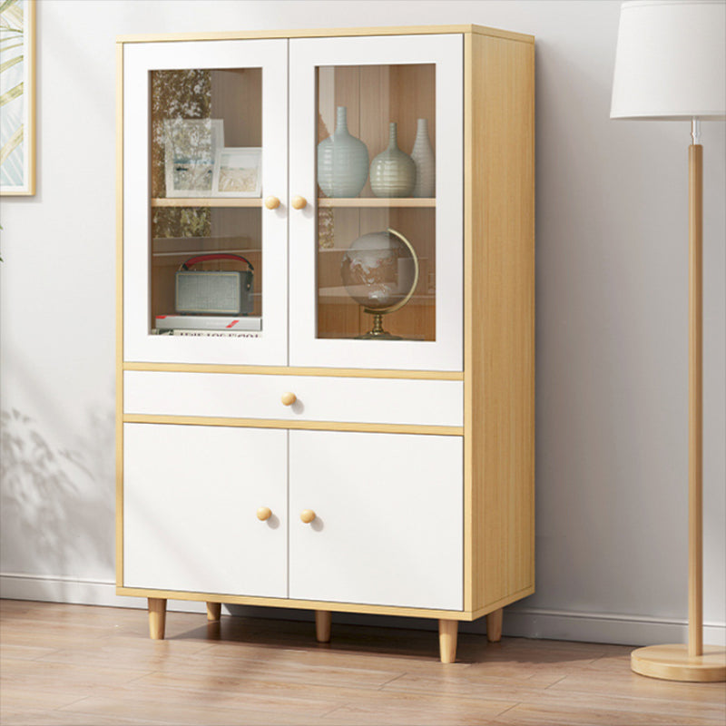 Urban Closed Back Shelf Bookcase Engineered Wood Bookshelf with Cabinets for Study Room