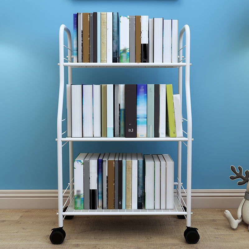 Contemporary Open Back Bookcase Metal Standard Bookshelf with Shelves