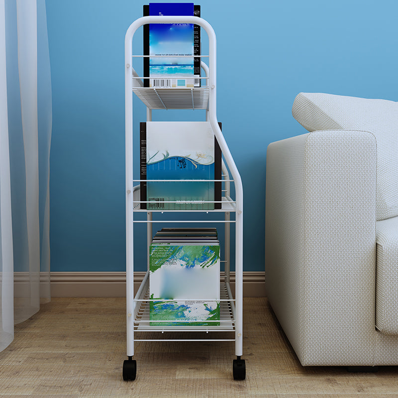 Contemporary Open Back Bookcase Metal Standard Bookshelf with Shelves