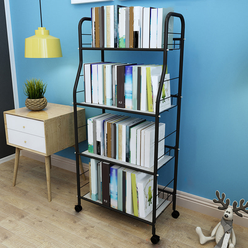 Contemporary Open Back Bookcase Metal Standard Bookshelf with Shelves