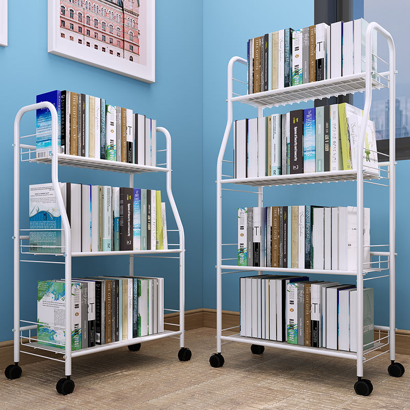 Contemporary Open Back Bookcase Metal Standard Bookshelf with Shelves