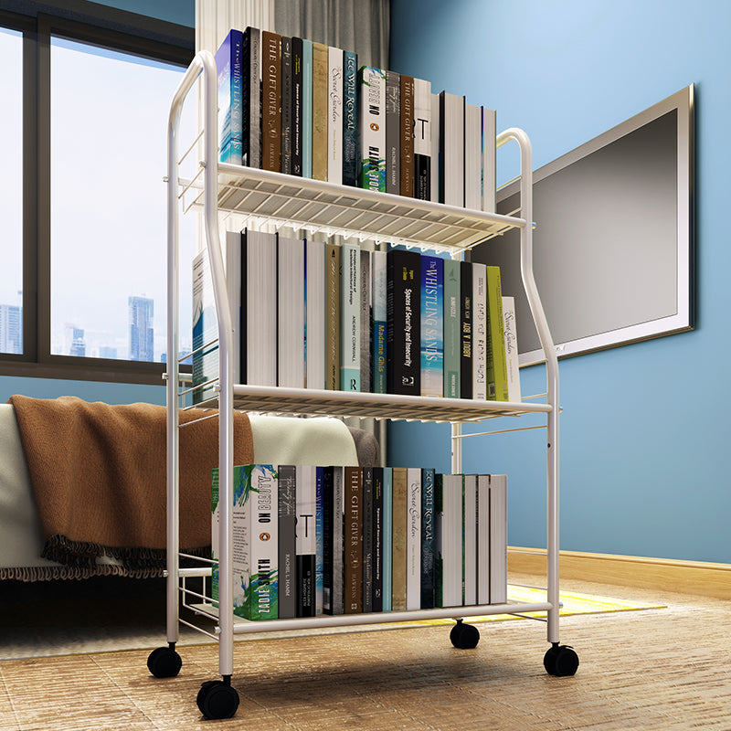 Contemporary Open Back Bookcase Metal Standard Bookshelf with Shelves
