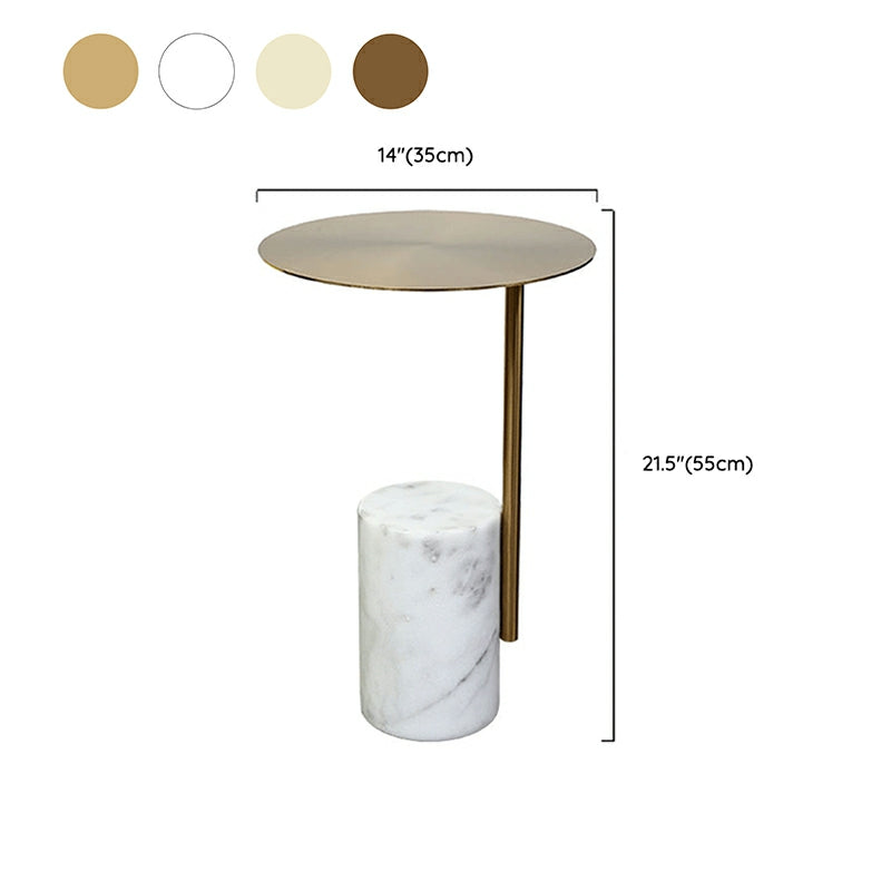Scandinavian Side Table Marble Pedestal Round Living Room End Table