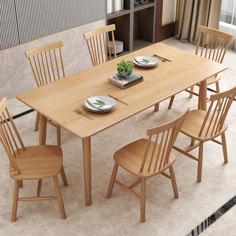 Luxury Rectangle Dining Table Solid Wood Dining Table with 4 Legs