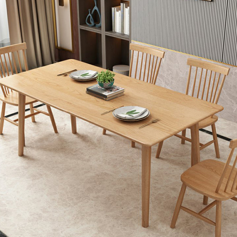 Luxury Rectangle Dining Table Solid Wood Dining Table with 4 Legs