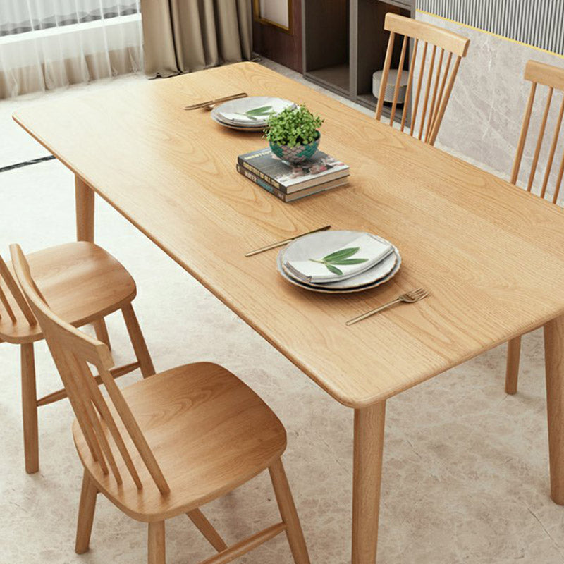 Luxury Rectangle Dining Table Solid Wood Dining Table with 4 Legs