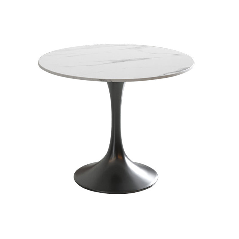 Round Traditional Luxury Dining Table White Stone Top Dinette Table