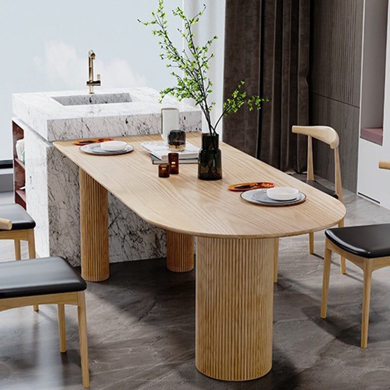 Modern Free Form Dining Table for Home Solid Wood Dinette Table