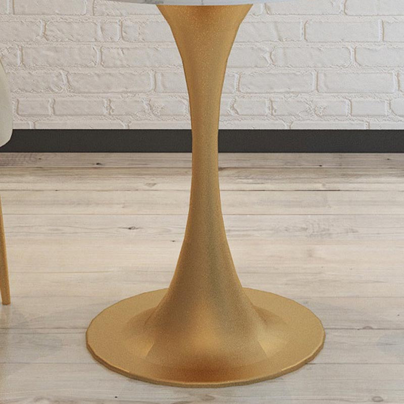 White Table Traditional Luxury Round Dining Table with Tulip Base