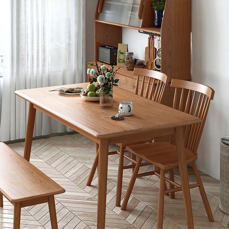 Industrial 4 Legs Dining Table Pine Wood Table for Dining Room