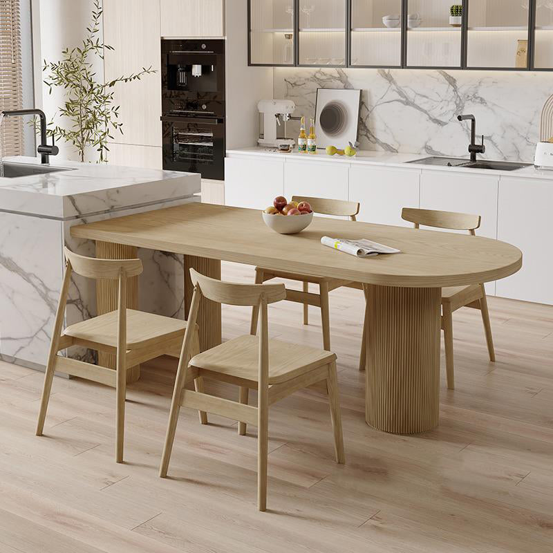 Modern Pine Wood Dining Table with 3 Legs Table for Dining Room