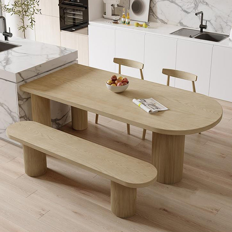 Modern Pine Wood Dining Table with 3 Legs Table for Dining Room