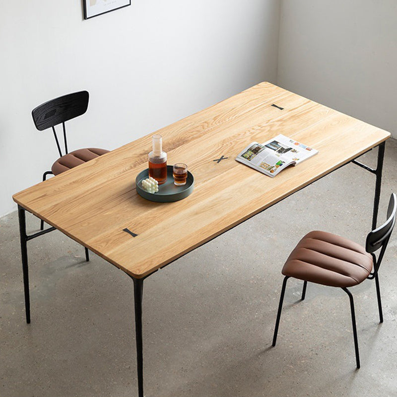 Modern Wood Rectangle Dining Table with 4 Legs Table for Dining Room
