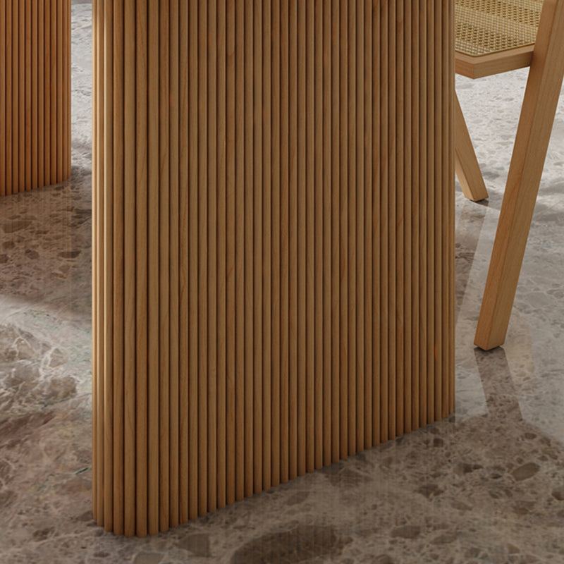 Modern Pine Wood Dining Table with Double Pedestal Ellipse Table for Dining Room