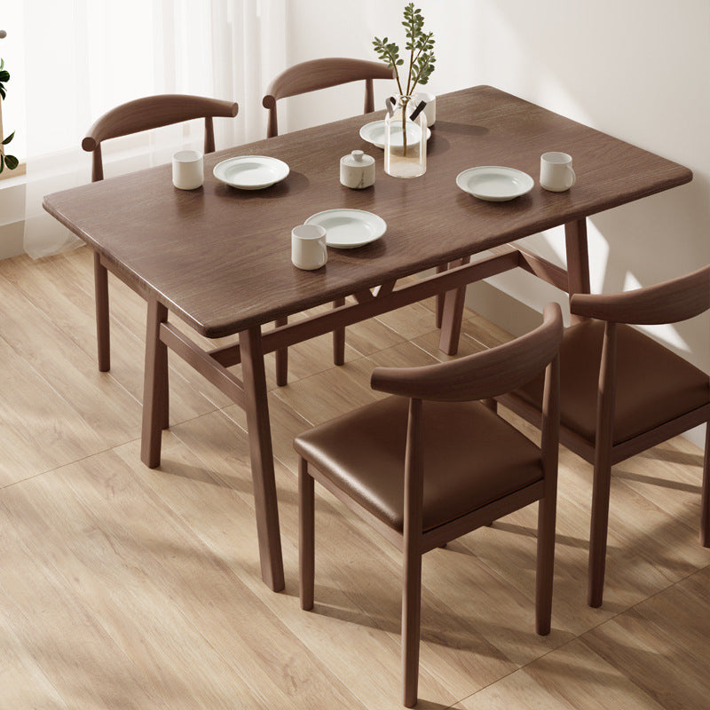Nordic Wood Dining Table Dining Rectangle Table with Metal Legs