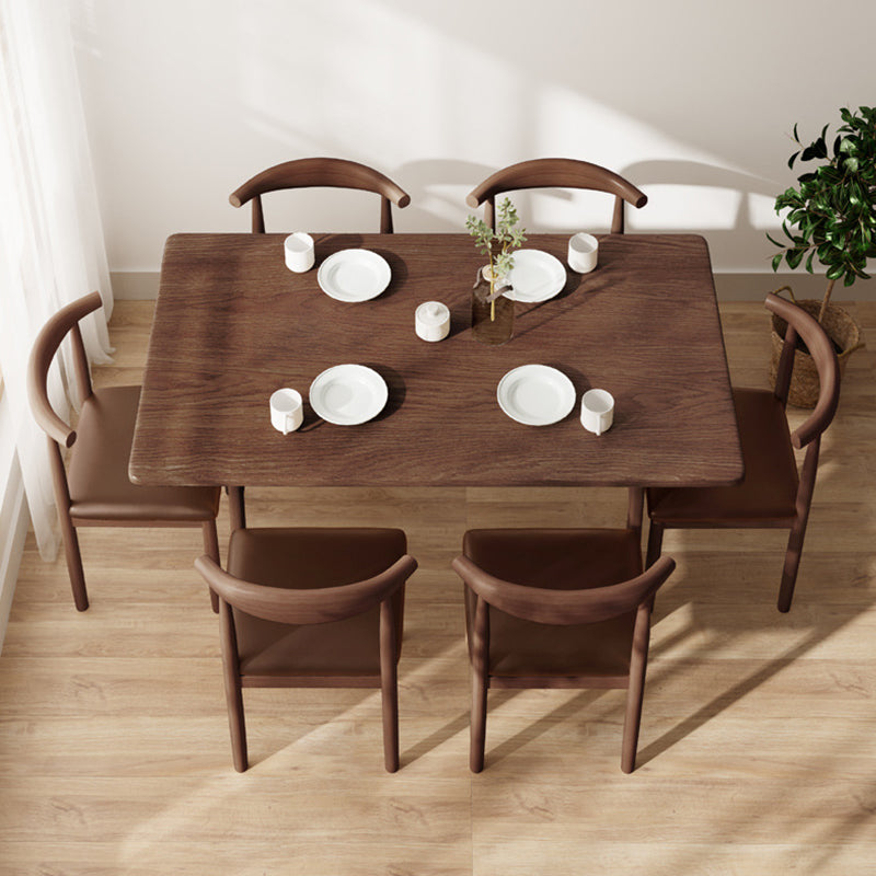 Nordic Wood Dining Table Dining Rectangle Table with Metal Legs