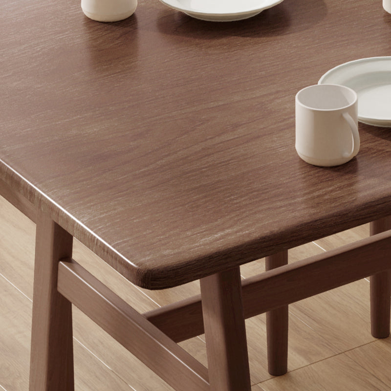 Nordic Wood Dining Table Dining Rectangle Table with Metal Legs