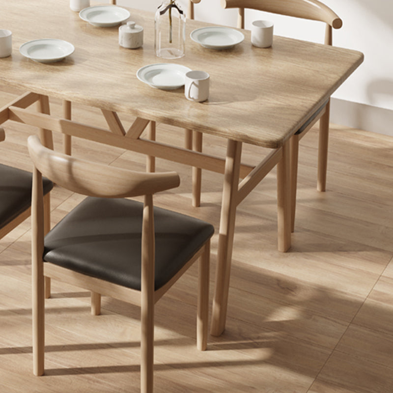 Nordic Wood Dining Table Dining Rectangle Table with Metal Legs