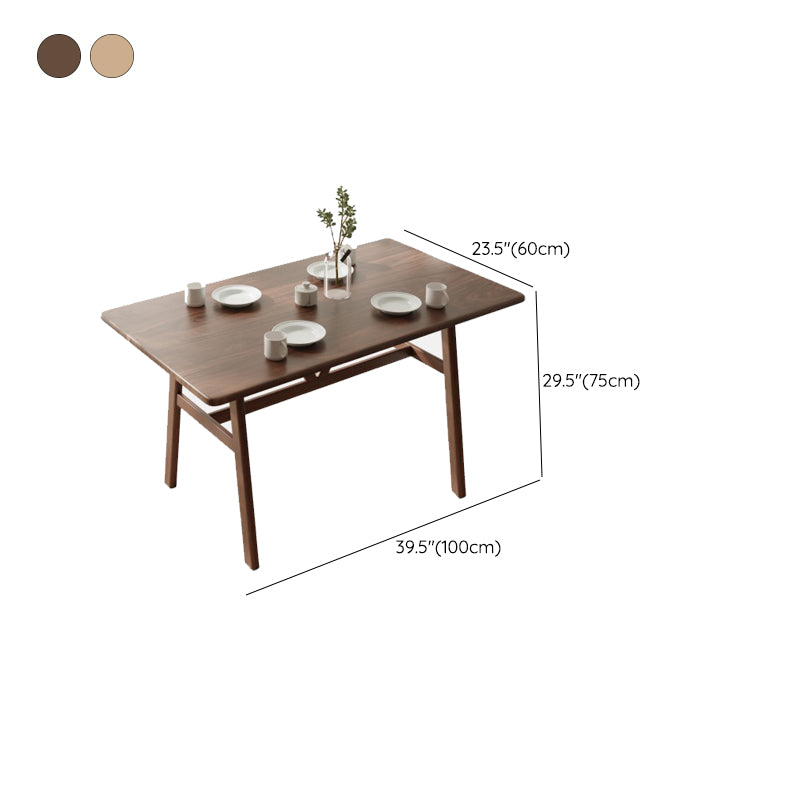 Nordic Wood Dining Table Dining Rectangle Table with Metal Legs