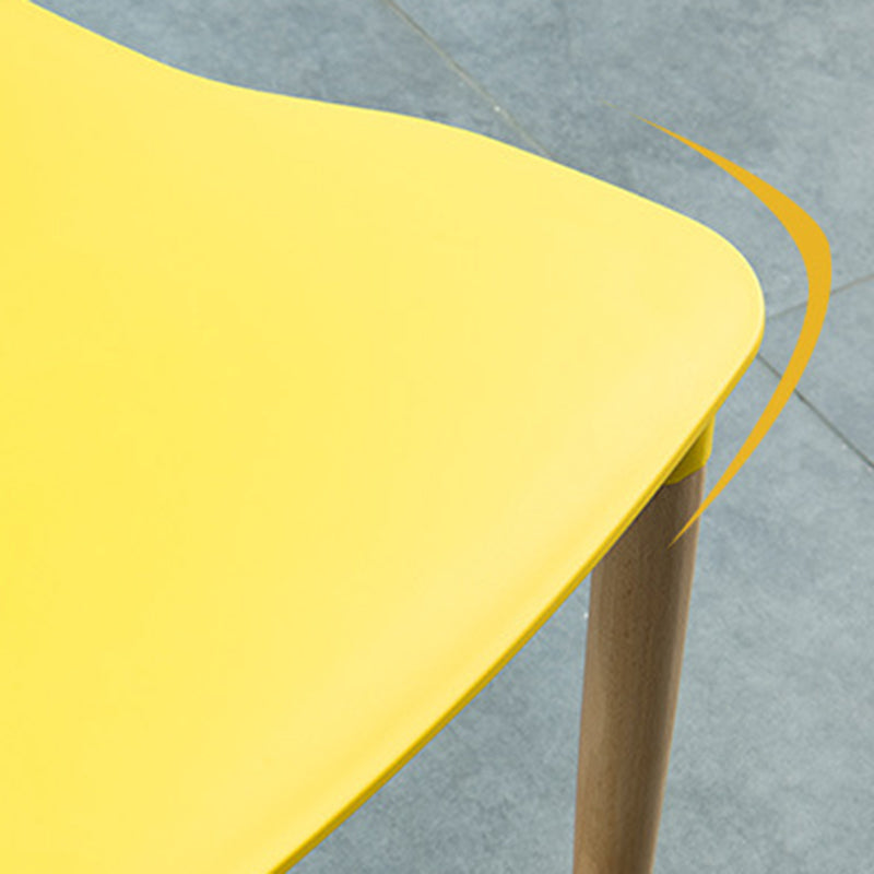 Solid Wood Legs Side Chair Indoor Armless Open Back Dining Chair