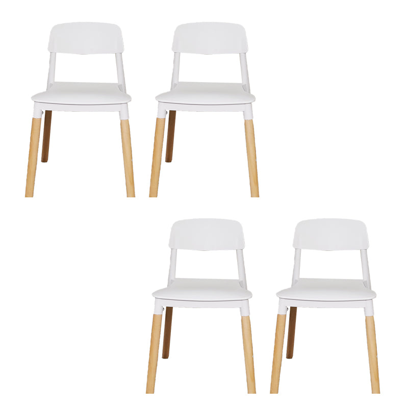 Solid Wood Legs Side Chair Indoor Armless Open Back Dining Chair