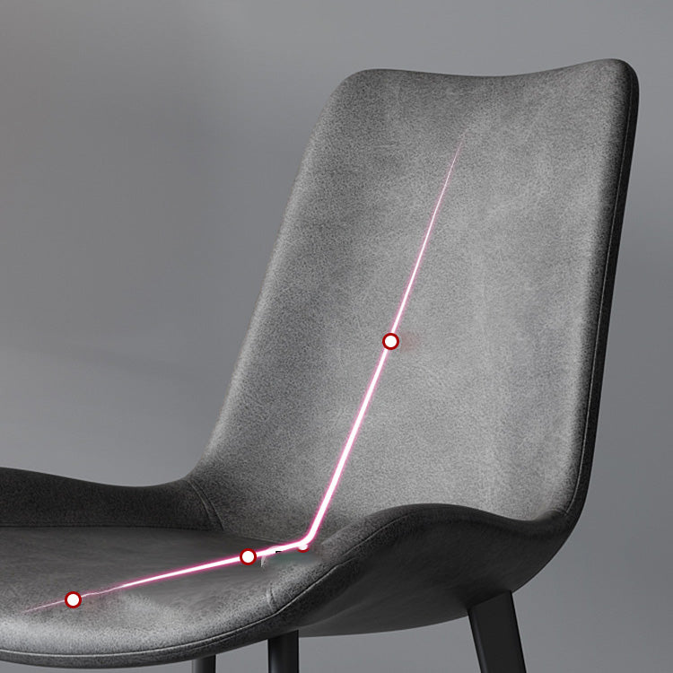 Contemporary Kitchen Dining Chairs Faux Leather Side Chairs with Black Legs