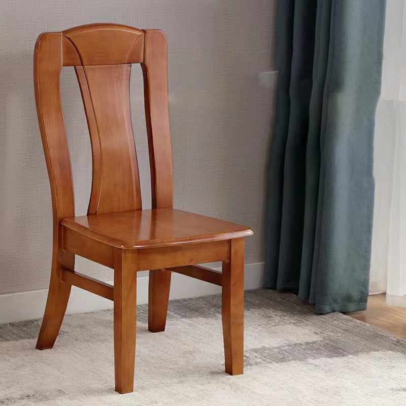 Rubber Wood Kitchen Dining Side Chair Contemporary Slat Back Side Chair